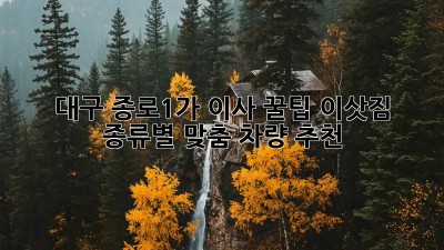 대구 종로1가 이사 꿀팁🍯 이삿짐 종류별 맞춤 차량 추천!