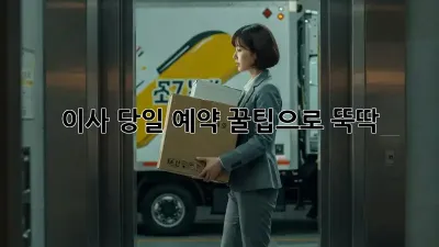 이사 당일 예약? 꿀팁으로 뚝딱!