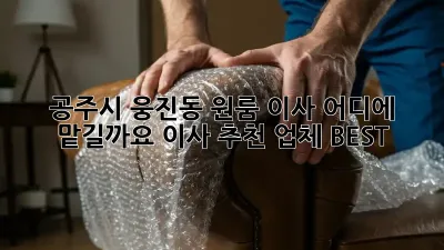 공주시 웅진동 원룸 이사, 어디에 맡길까요? 이사 추천 업체 BEST